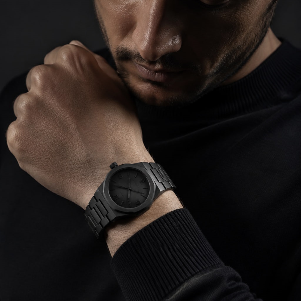 ساعت مچی تمام مشکی طرح فانتوم